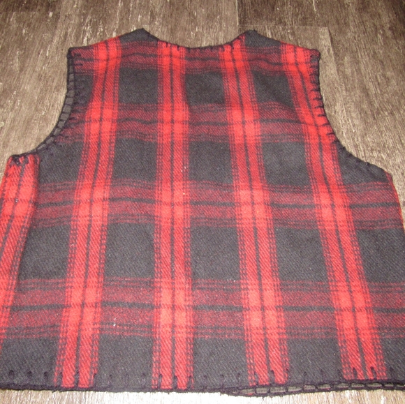 Substudio womens Buffalo plaid wool blend vest size M - Picture 3 of 4